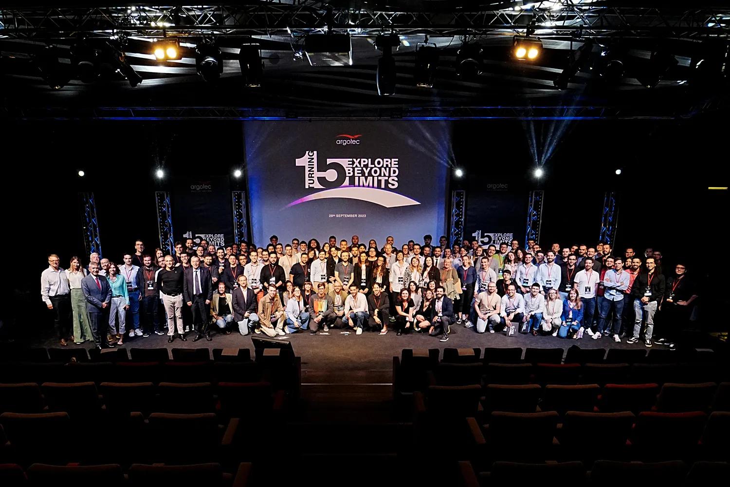Argotec team gathered on stage — reflecting the people behind our ethics and integrity values