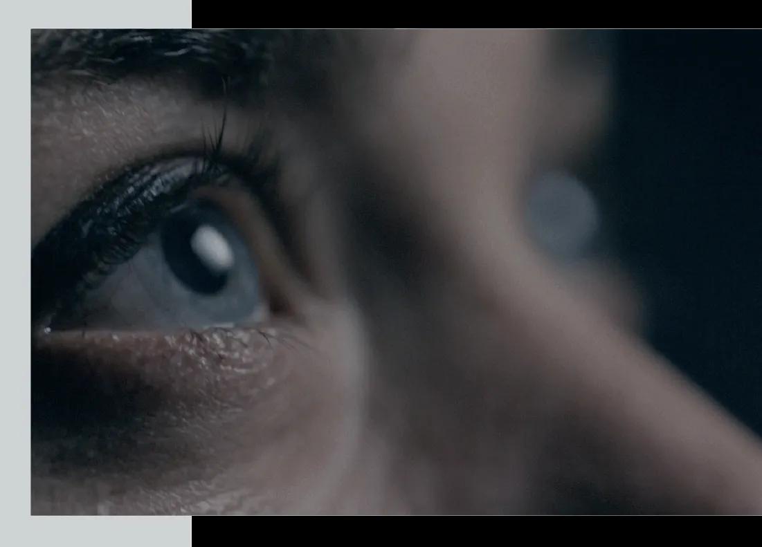 Close-up of eyes looking upward - Argotec vision and looking ahead